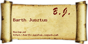 Barth Jusztus névjegykártya